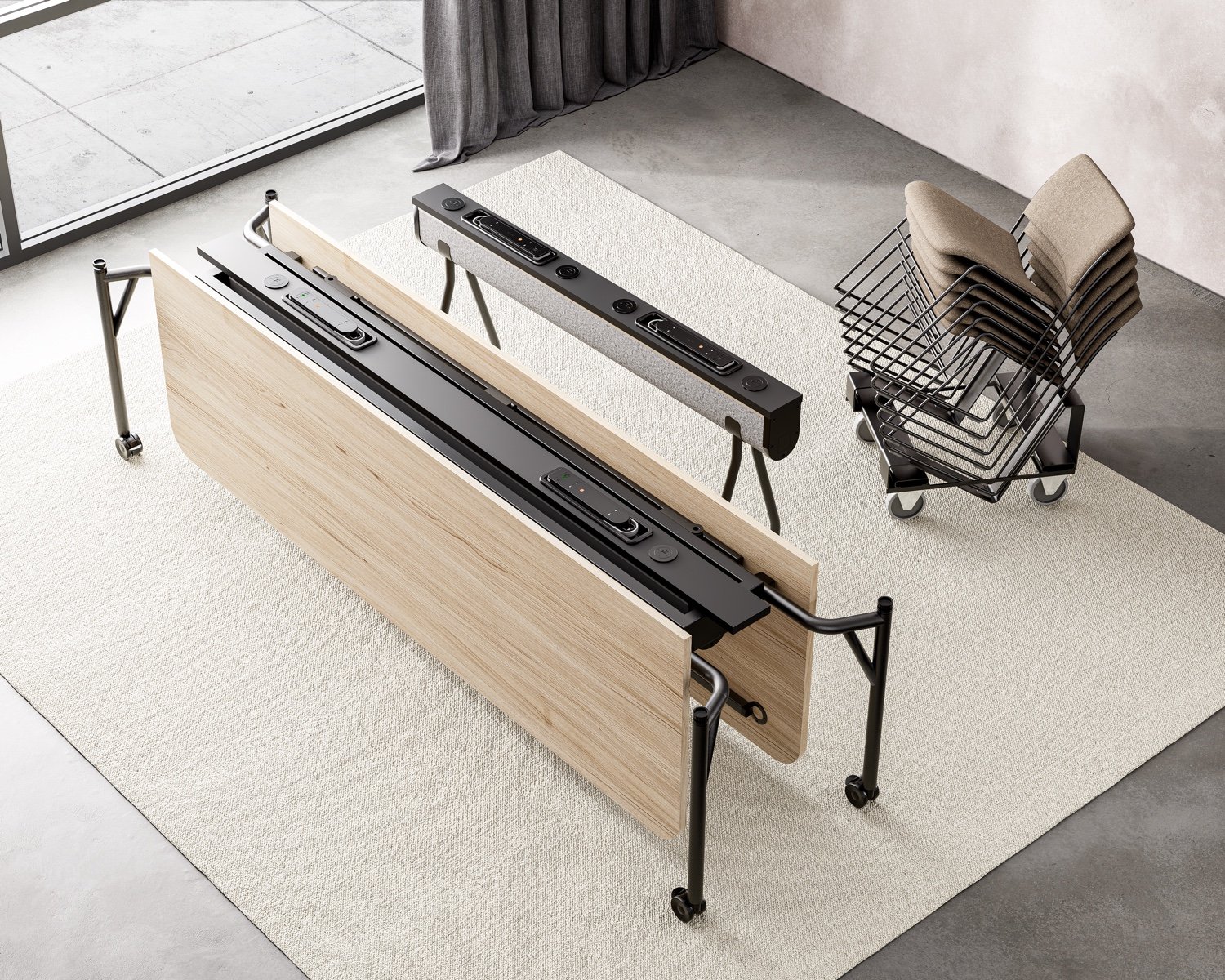Folding Surfaces Bench Desks by Jones & Partners for Howe