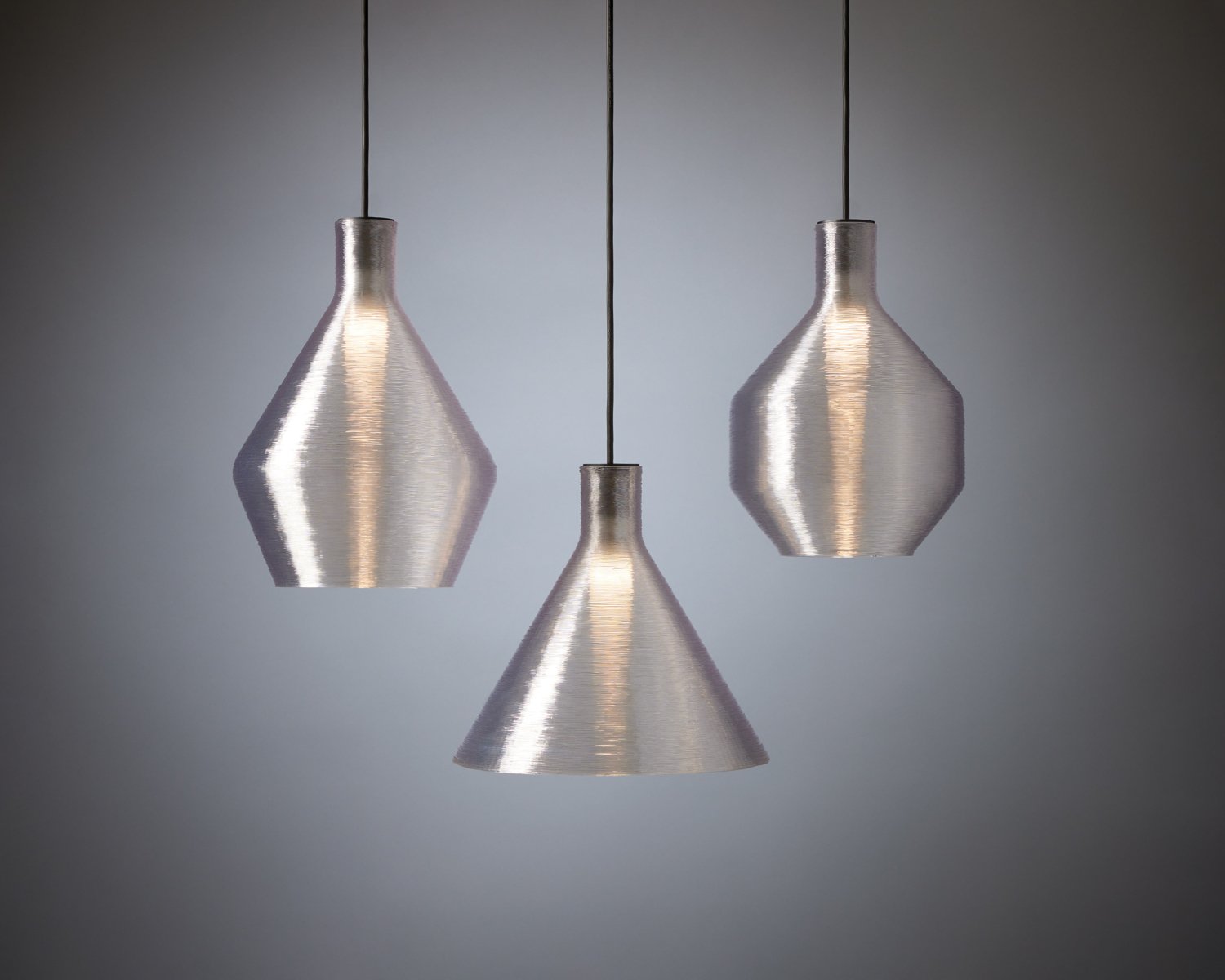 From left: M2, M1 and M3 pendants
