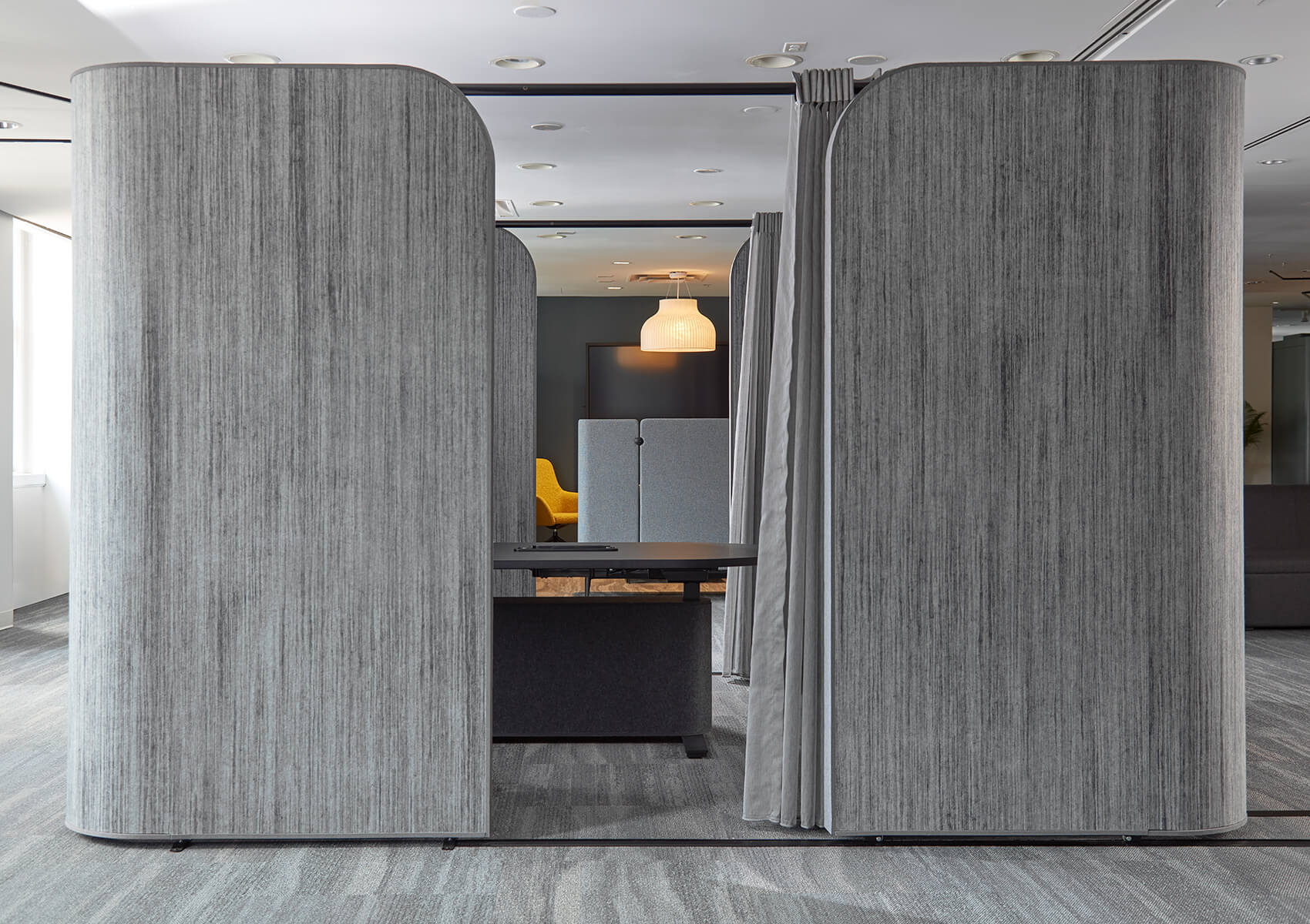 Work pod custom designed by contract furniture manufacturer KI
