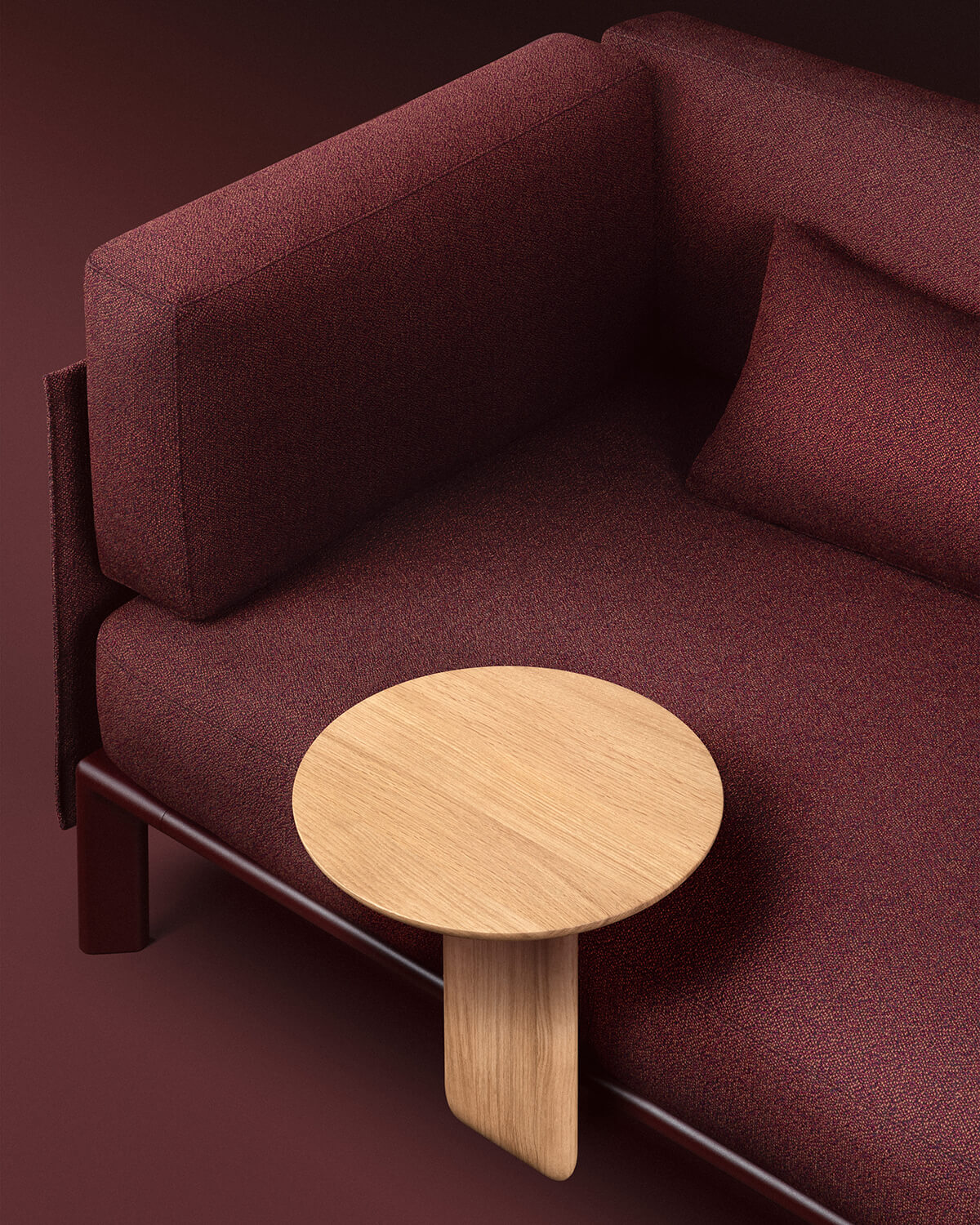Two solid wood tables (one round, one rectangular, both in three finishes) can be attached to Vitra's Anagram sofa where and when they’re needed. The fabric covers (of which a range of colourways is offered) are completely removable and recyclable.