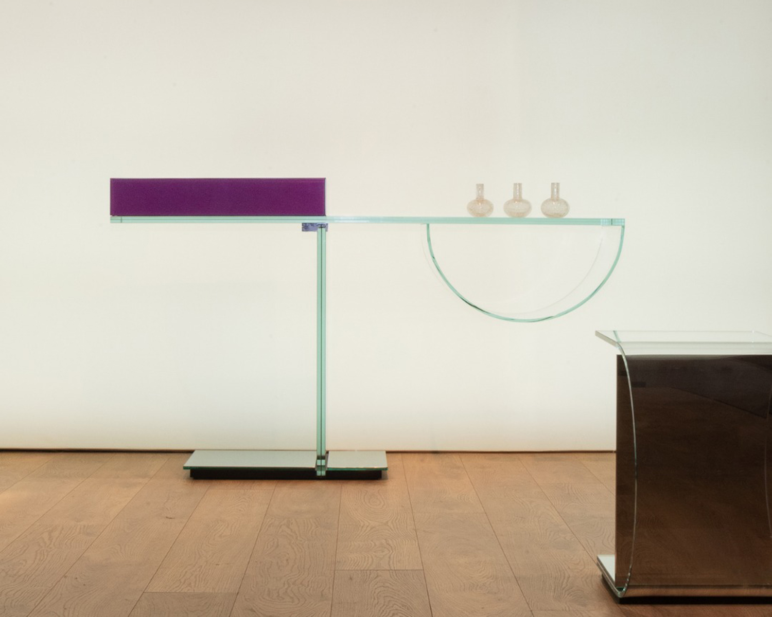 Glass console table