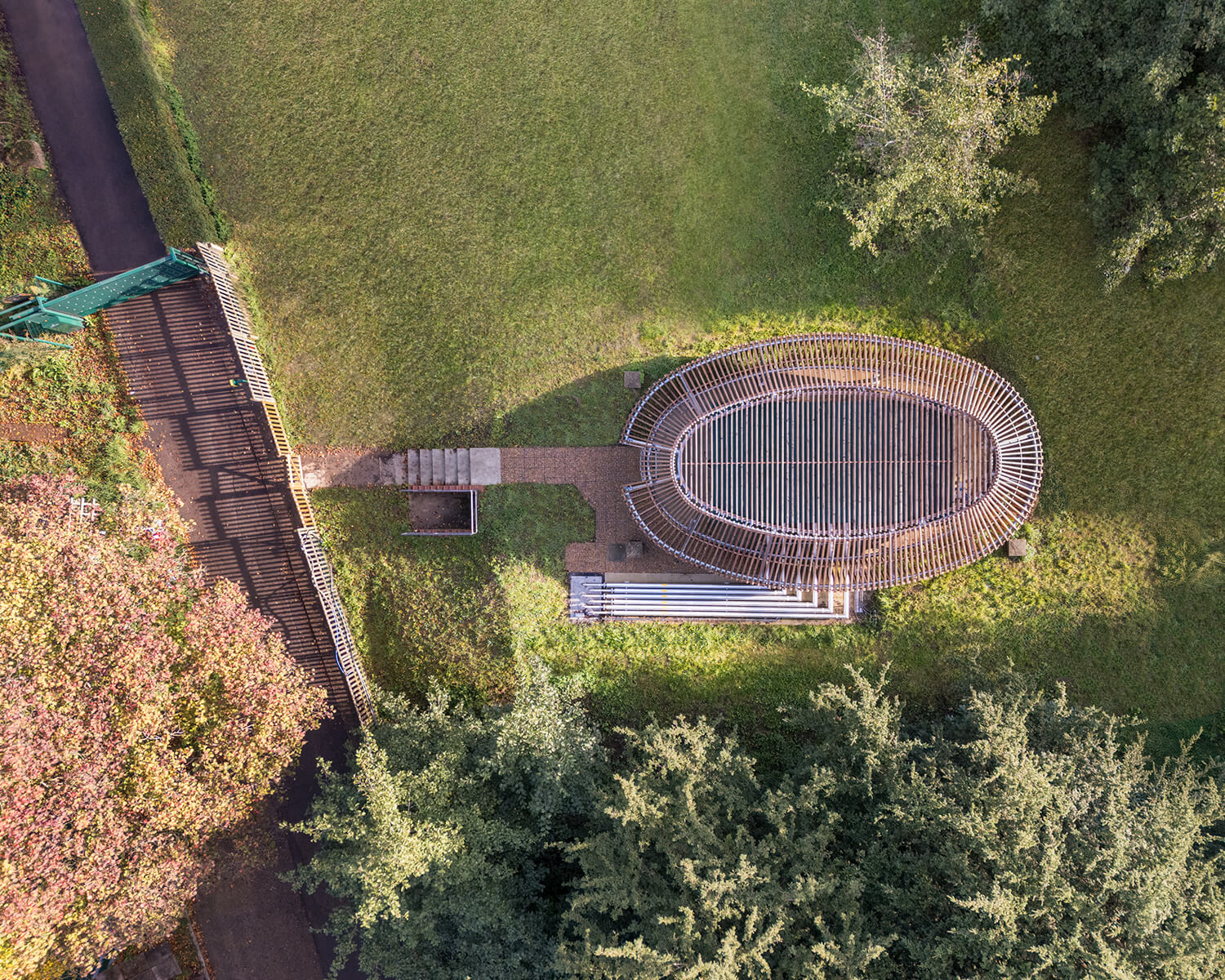 Kew Gardens pumping station, as seen from above