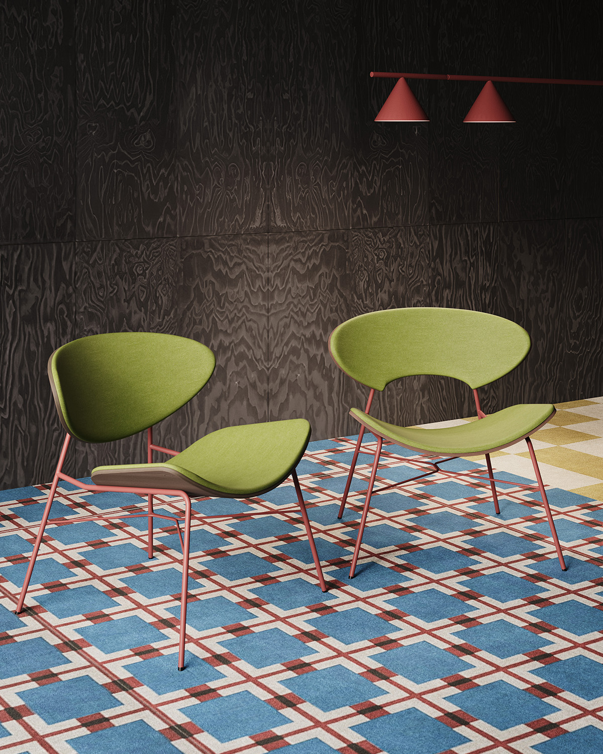 Kanu lounge armchair collection with metal base by Tomasz Augustyniak for Kusch+Co