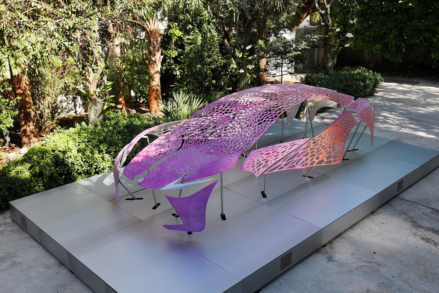 A sculpture of a Lexus car designed by Crafting Plastics using biomaterials.