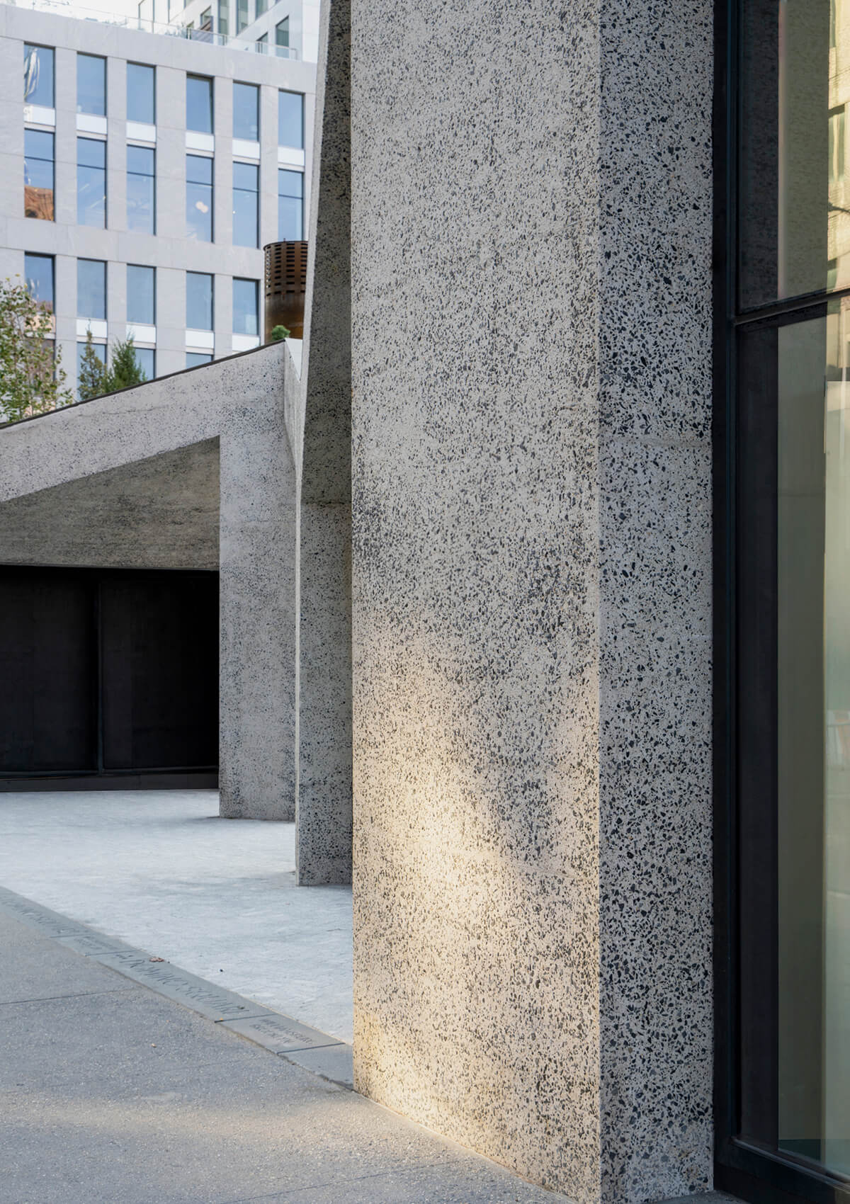 Sandblasted concrete wall