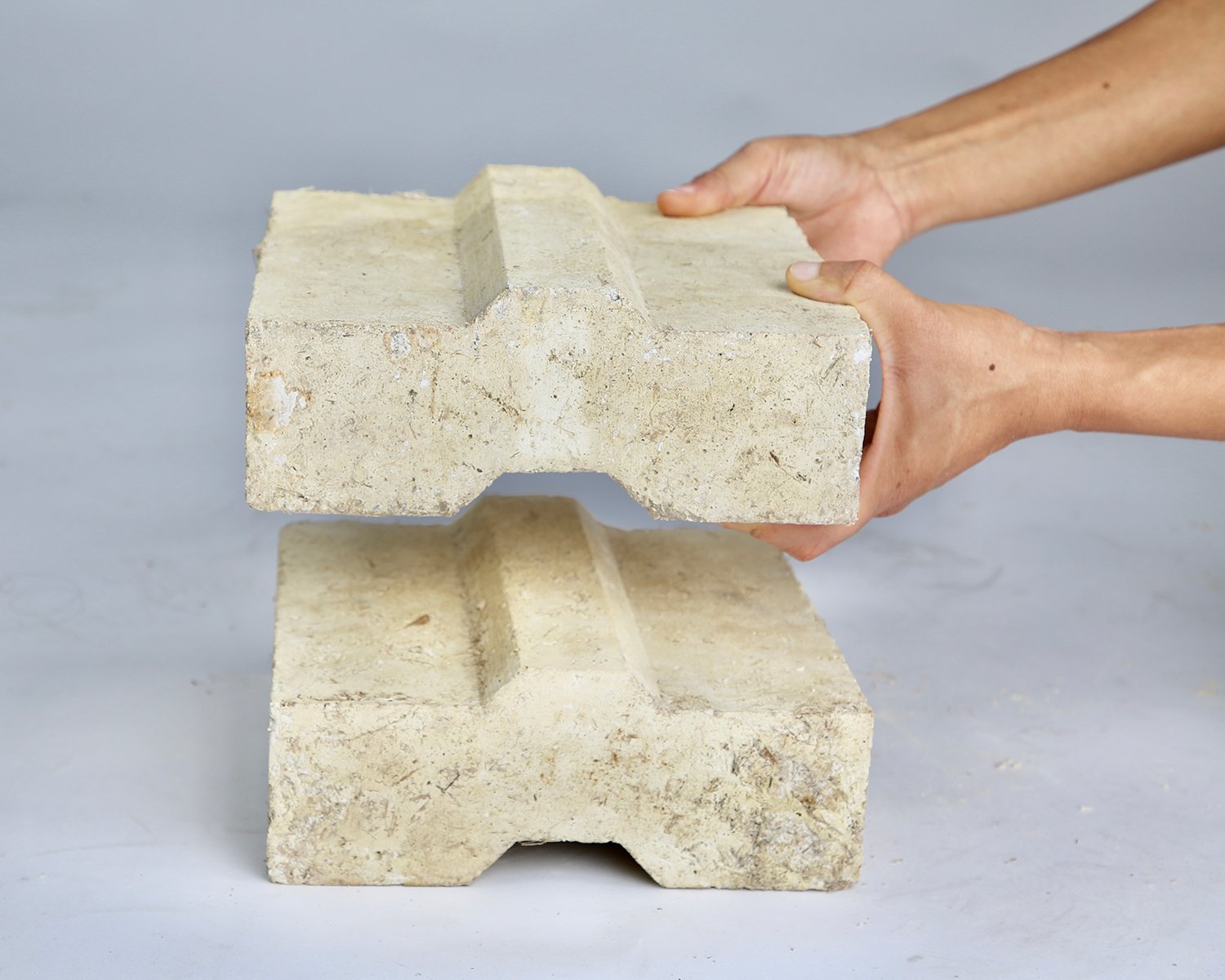 Made from bagasse, a waste product from sugarcane production, Sugarcrete blocks sequester more carbon than clay and concrete of equal volume.