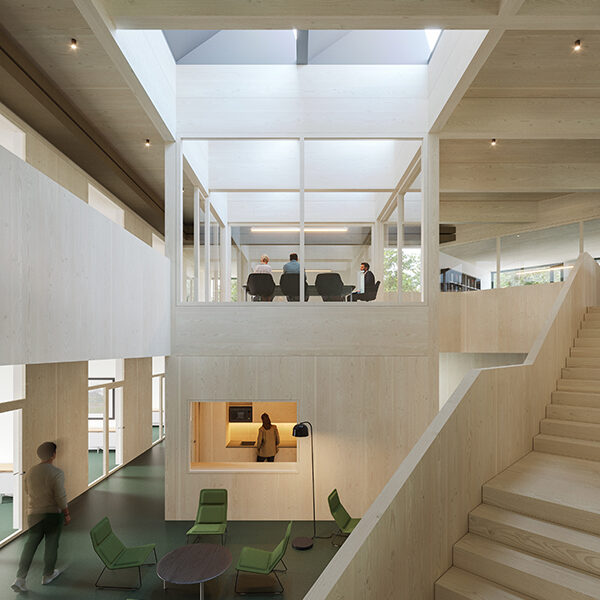 The interiors of the two-storey building will be infused with an abundance of natural light.