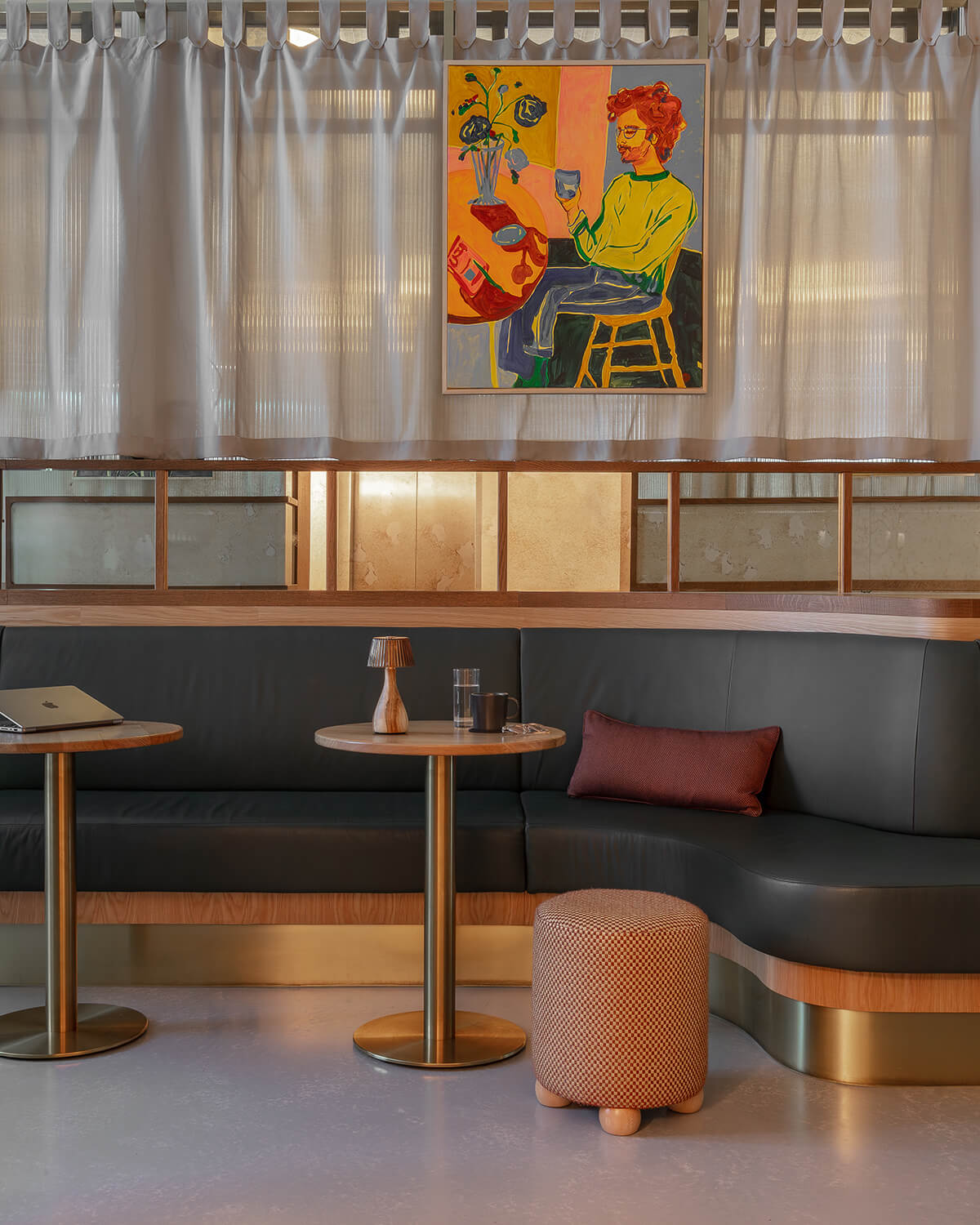 Banquette seating in lobby