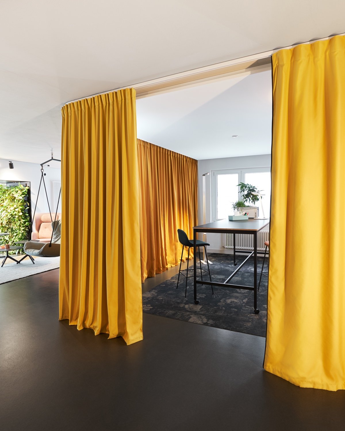 Création Baumann's Acoustic Divider Vario partition curtains from Carnegie