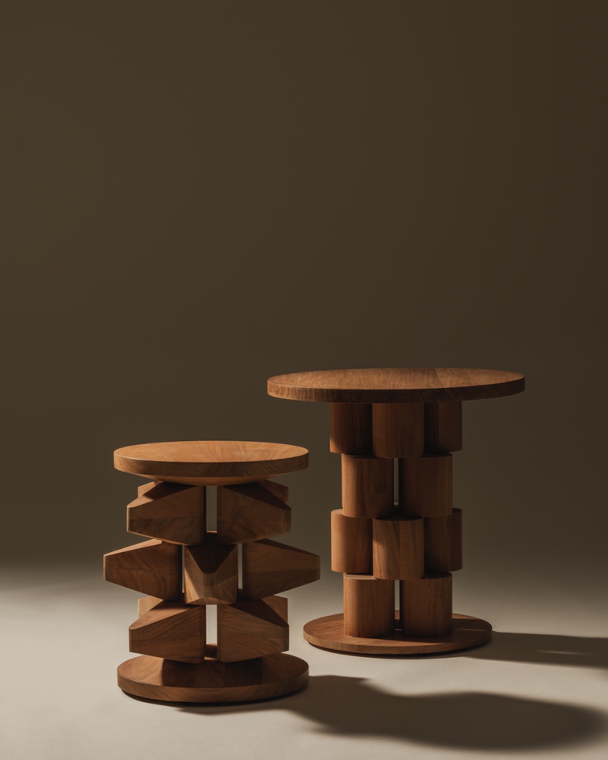 Two wooden accent tables