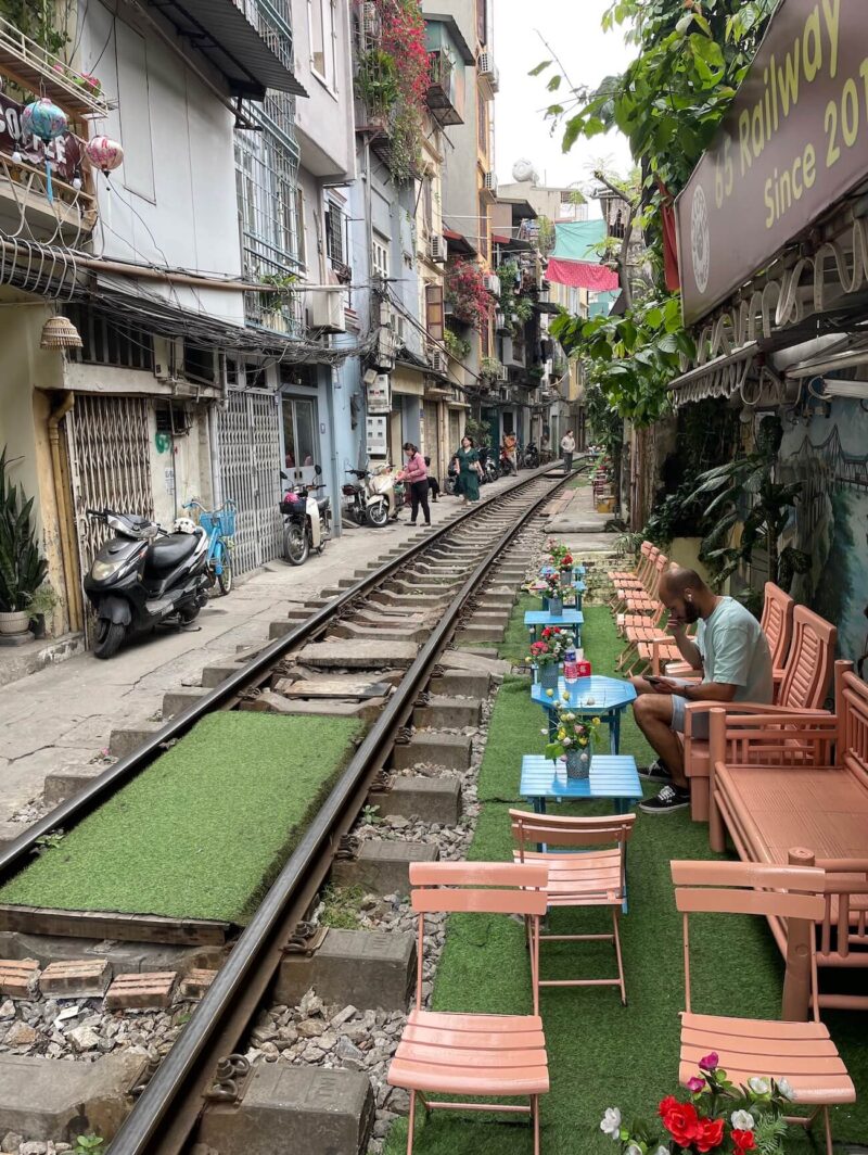 Trân Phù, or Train Street in Hanoi, Vietnam.