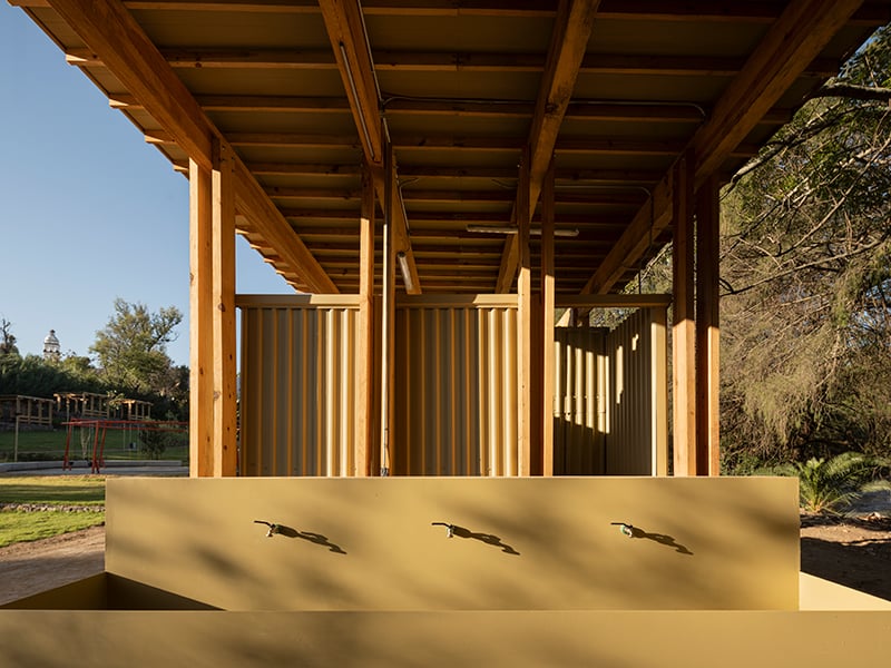 Bathroom pavilion at Batanes Ecological Park in Mexico