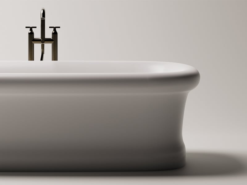 White Settecento bathtub by Agape