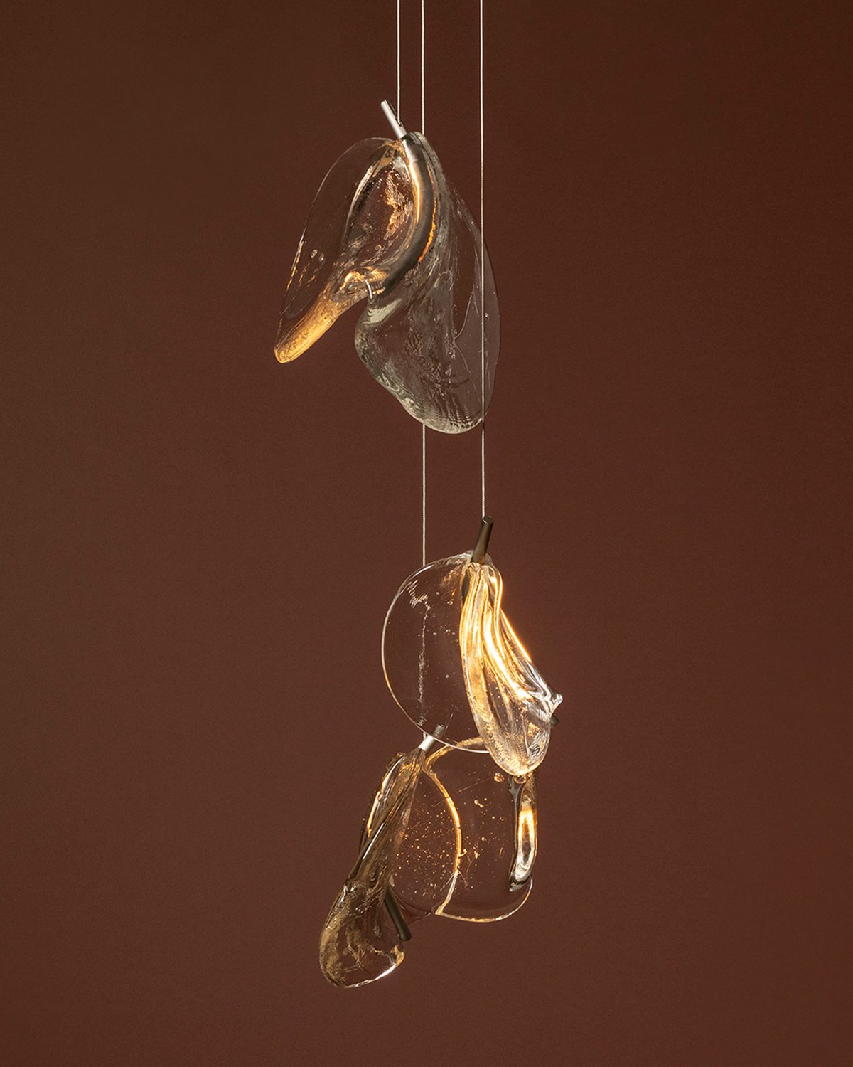 Romantic floral hanging 141 lamp furniture by Bocci against a brown background