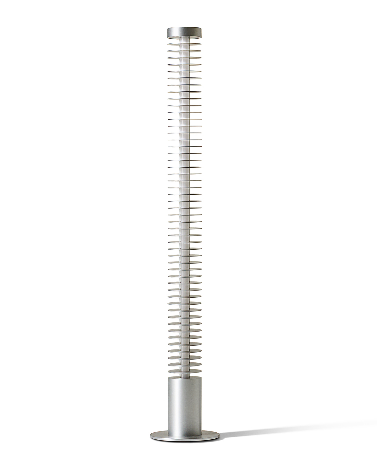 Silver Iride floor lamp by Cassina in a white room