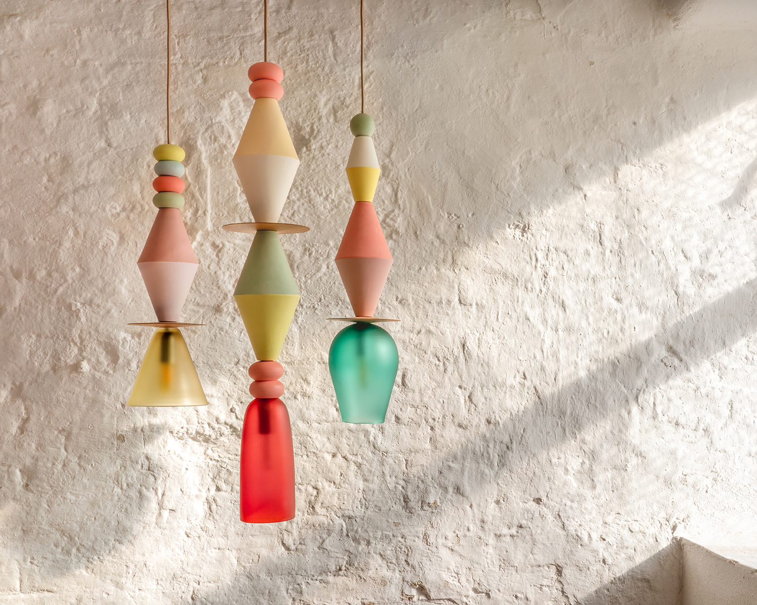 Multicoloured lamps from Carnival collection by Curiousa