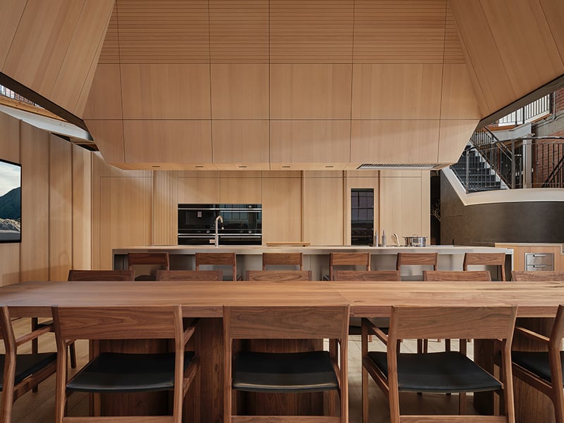 Kitchen with barstool and dining chairs