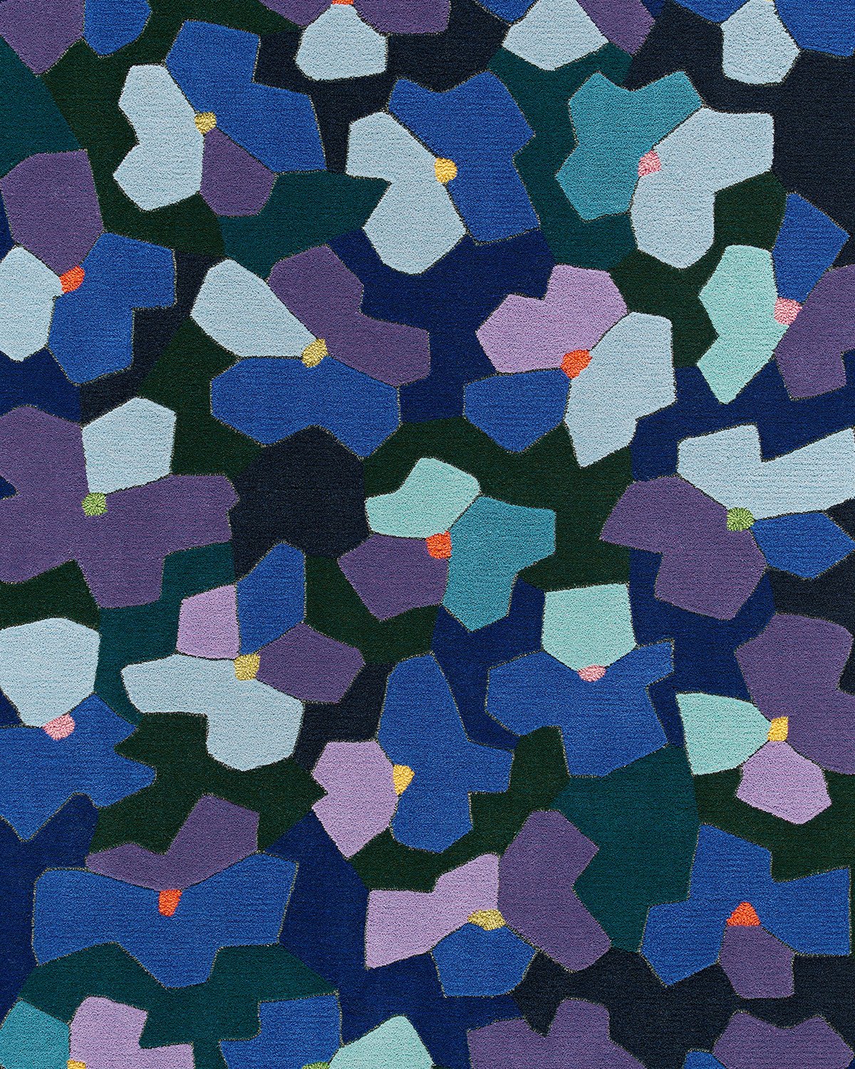 Blue, purple and light blue floral pattern–Anemon by Kasthall