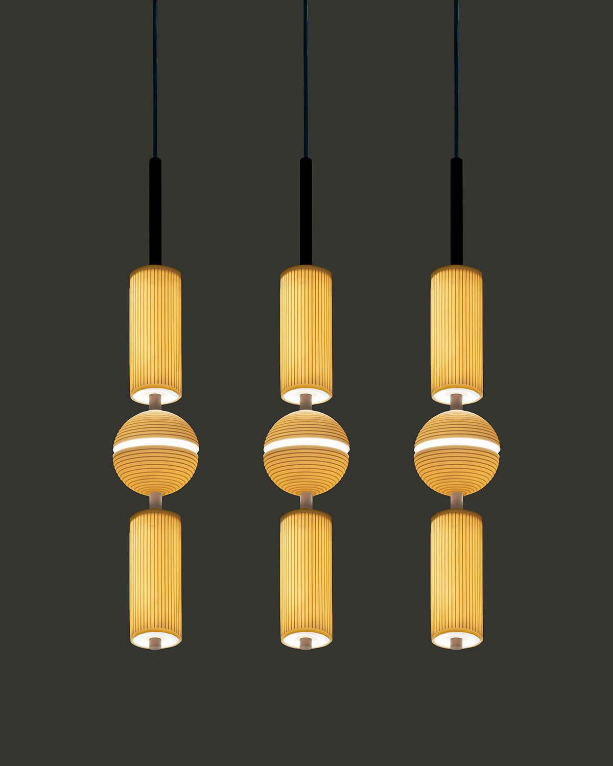 Three Cascade lamps by Lladró