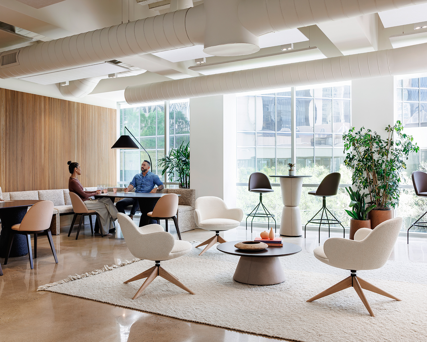 Designed by Jeff Miller, the Ora table collection from Studio TK is a comfortable gathering spot