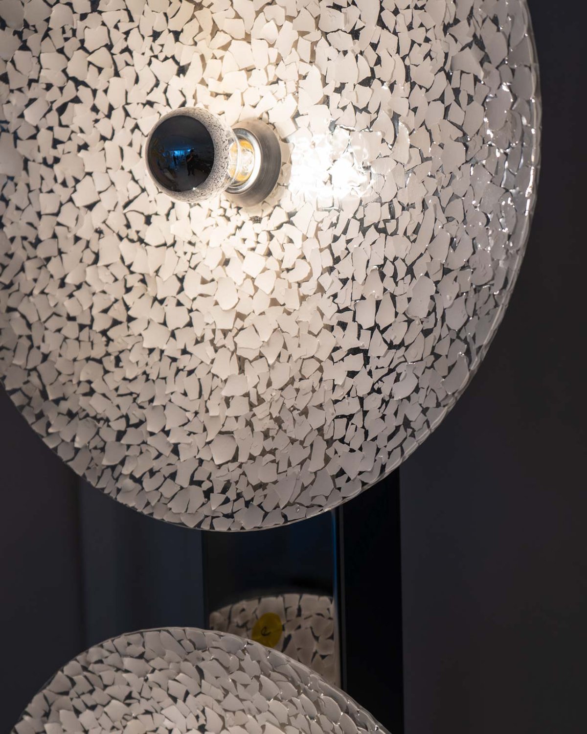 Close up of diffuser made from egg shell fragments