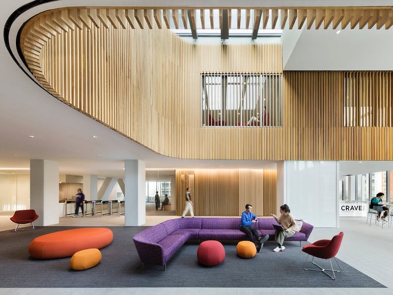 Built to Last panel - modern seating area with high ceilings