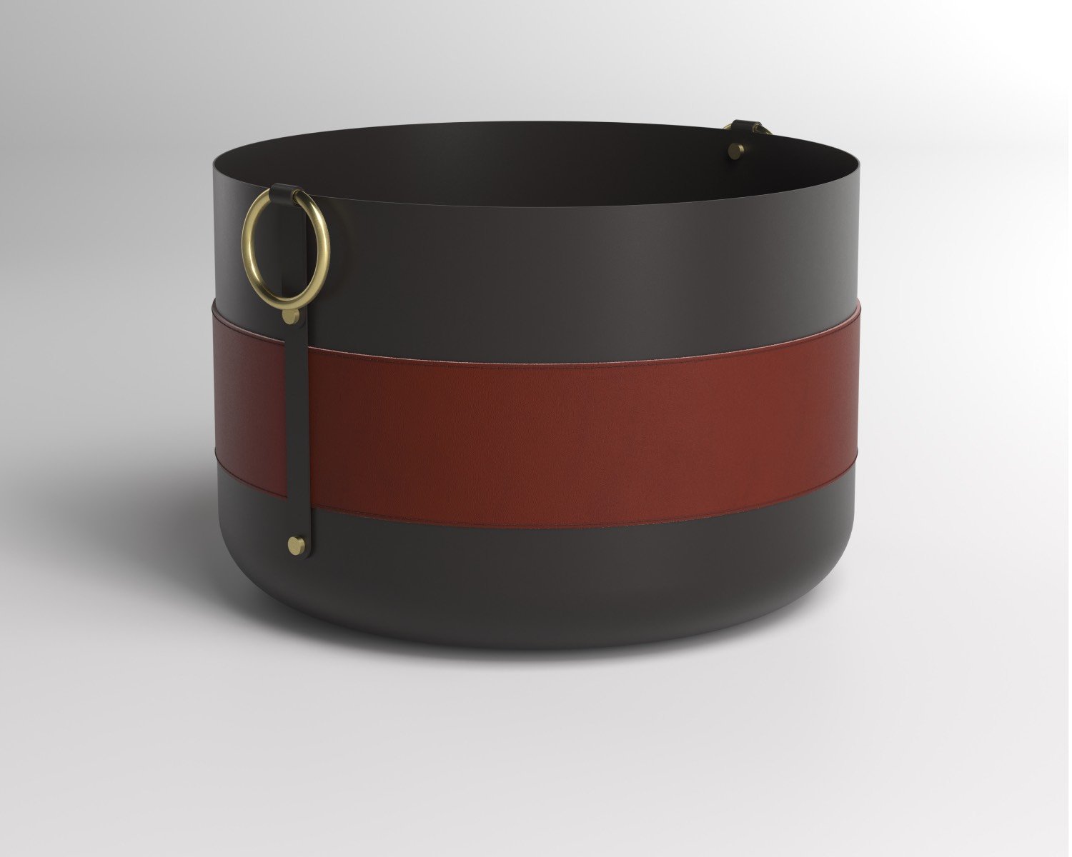 Black and red circular basket