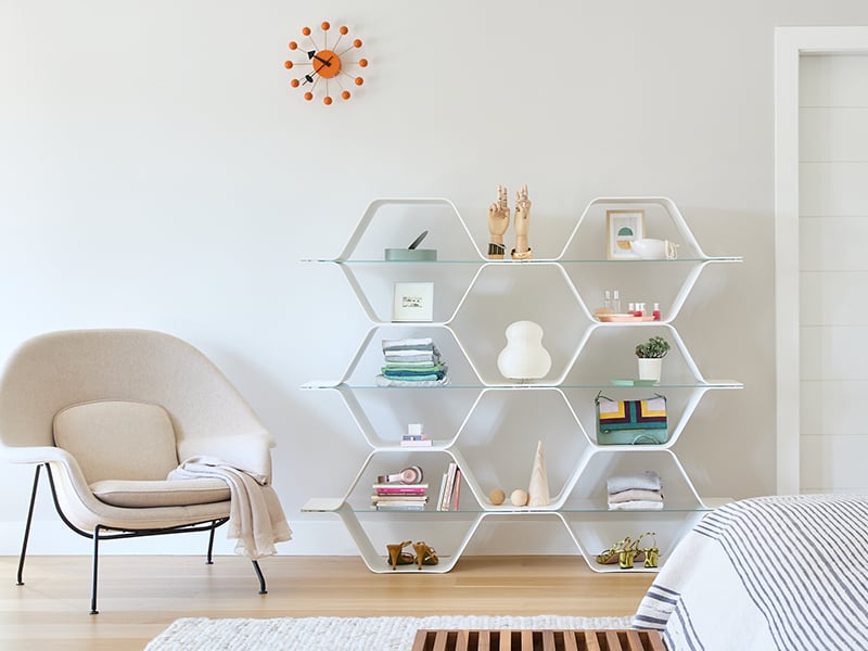 Honeycomb shelving system by Heller