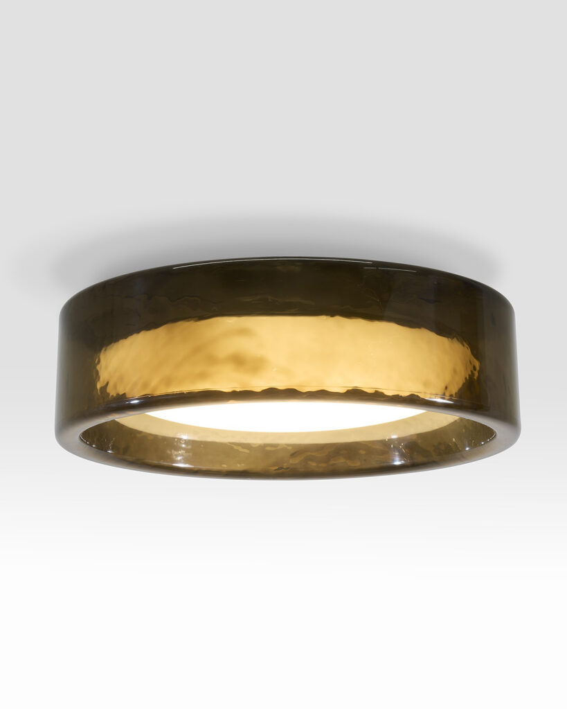 Green circular flush mount light