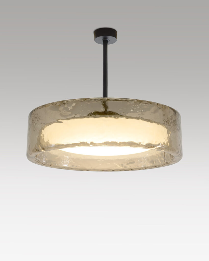 Grey circular pendant light