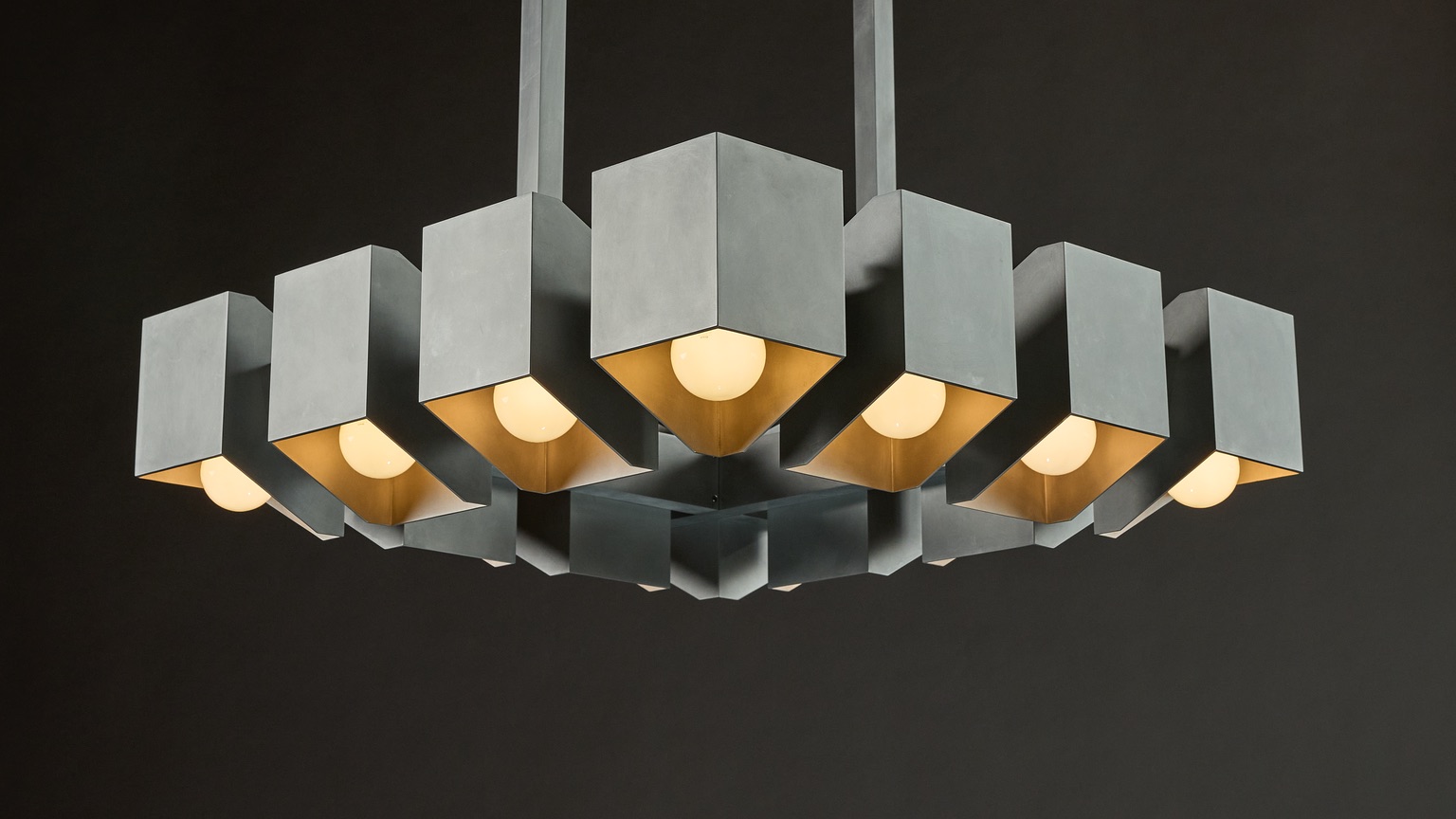 Brutalist chandelier by Pelle