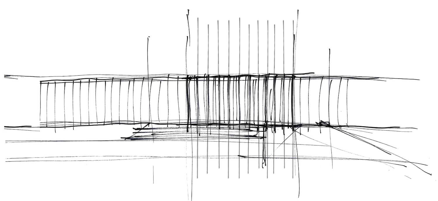 Tyler Sharp drawing of Arts Campus Library.