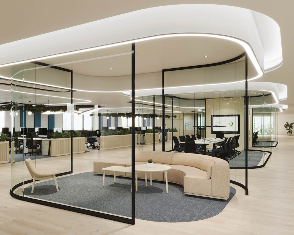 Tek Vue Curved Walls by Teknion