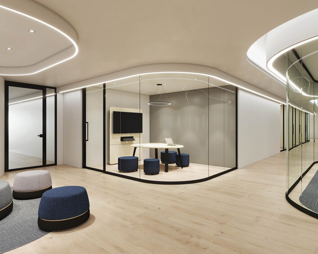 Tek Vue Curved Walls by Teknion