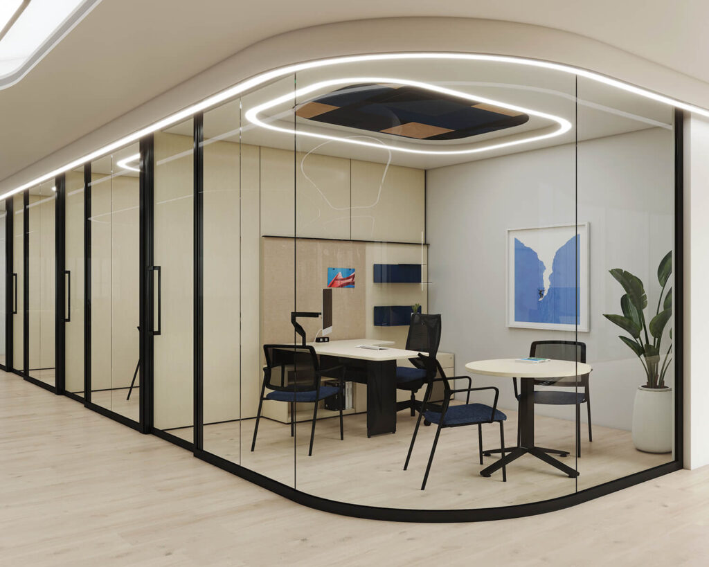 Tek Vue Curved Walls by Teknion