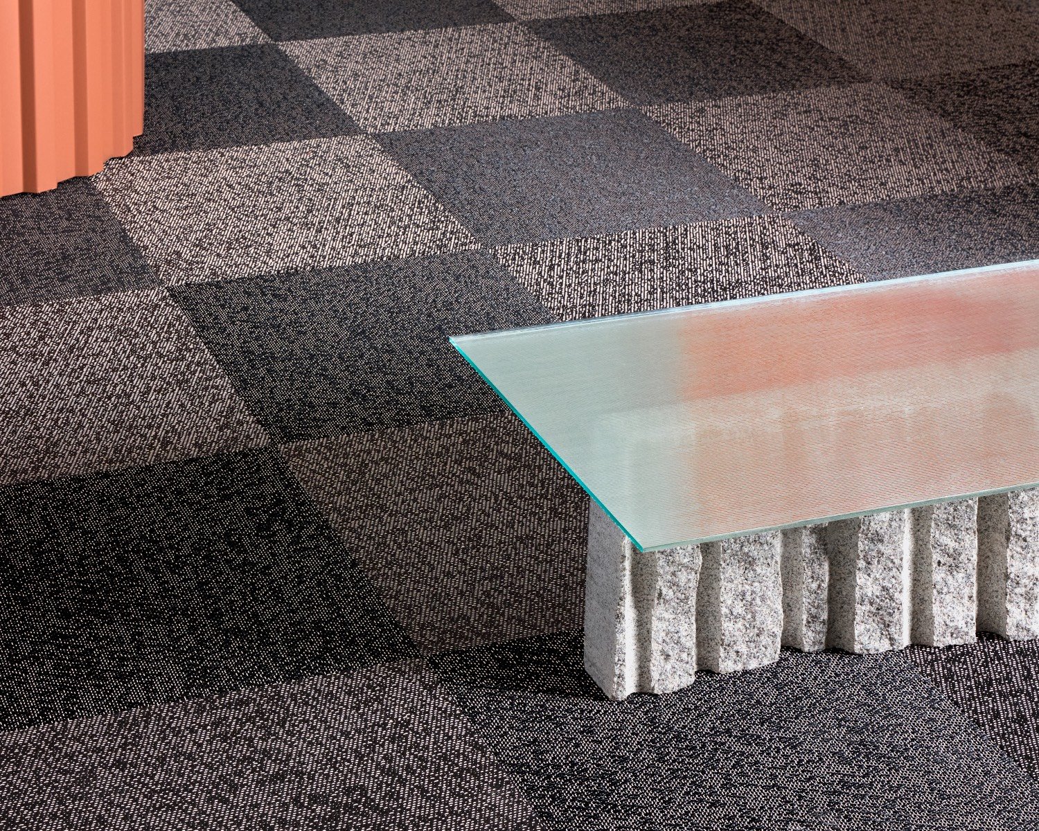 Riff Carpet Tile Bolon in Blackish Rose