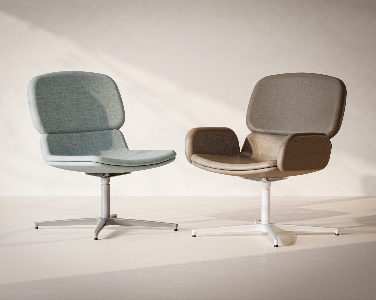 Mason lounge chair KFI Studios with aluminum four-star base