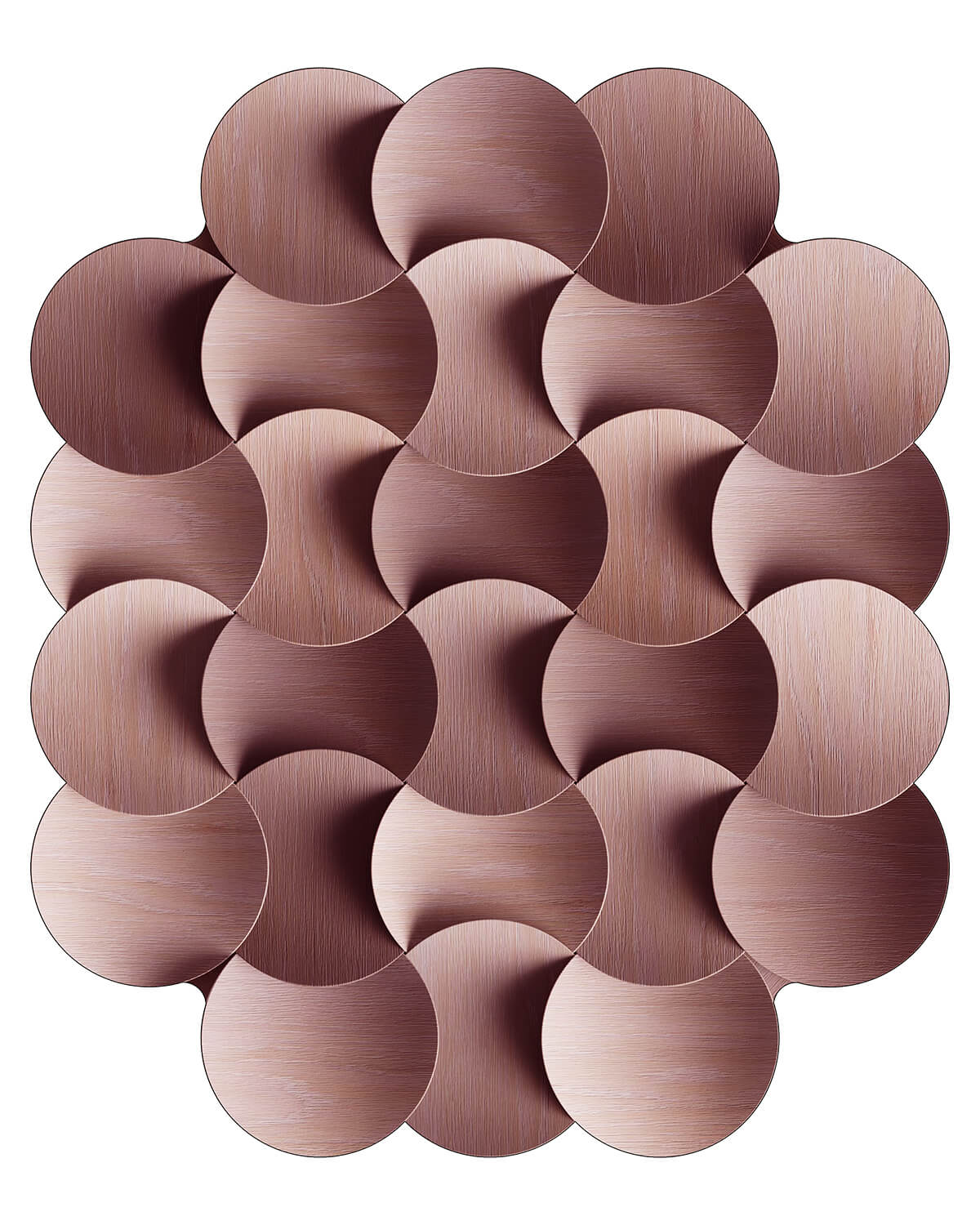 Ellipse Crest in Rosewood Dream, from the Timber Tones collection from Moooi Carpets