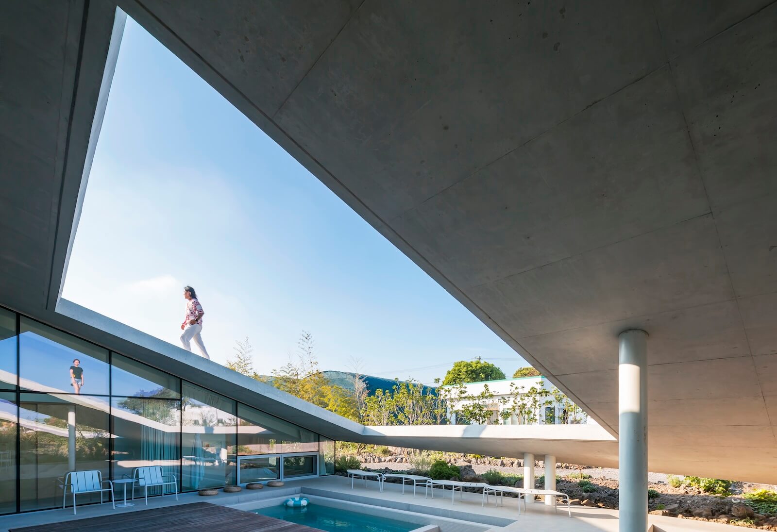 Byoung Cho sloped roof house in Jeju