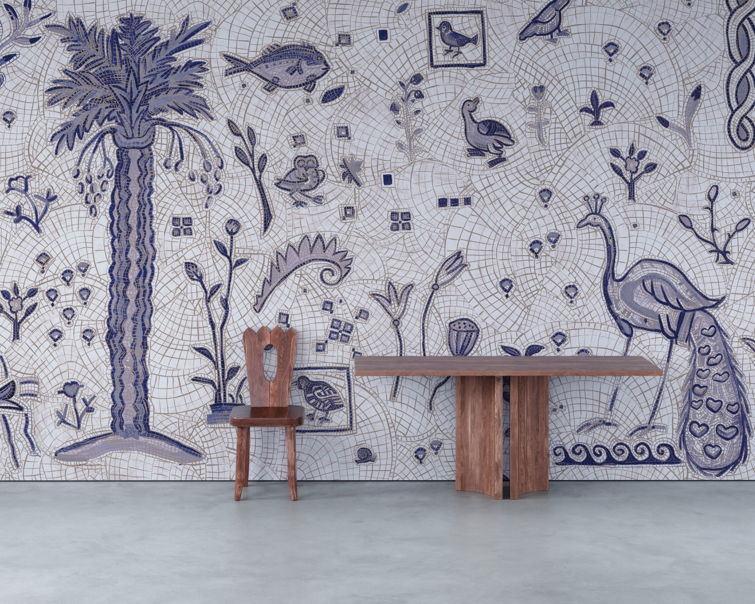 Mosaic Wallpaper in Lazuli Calico