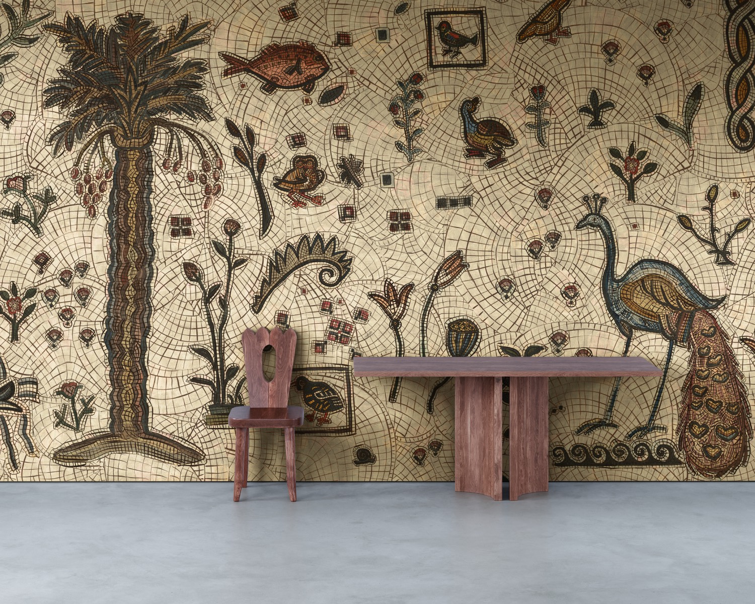 Mosaic Wallpaper in Tarnish Calico