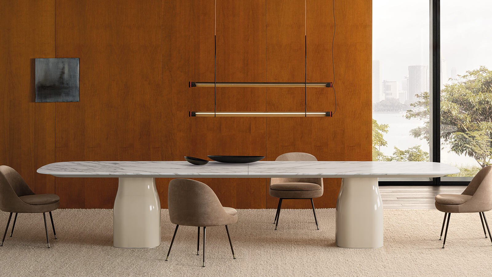 Saki dining table by Minotti