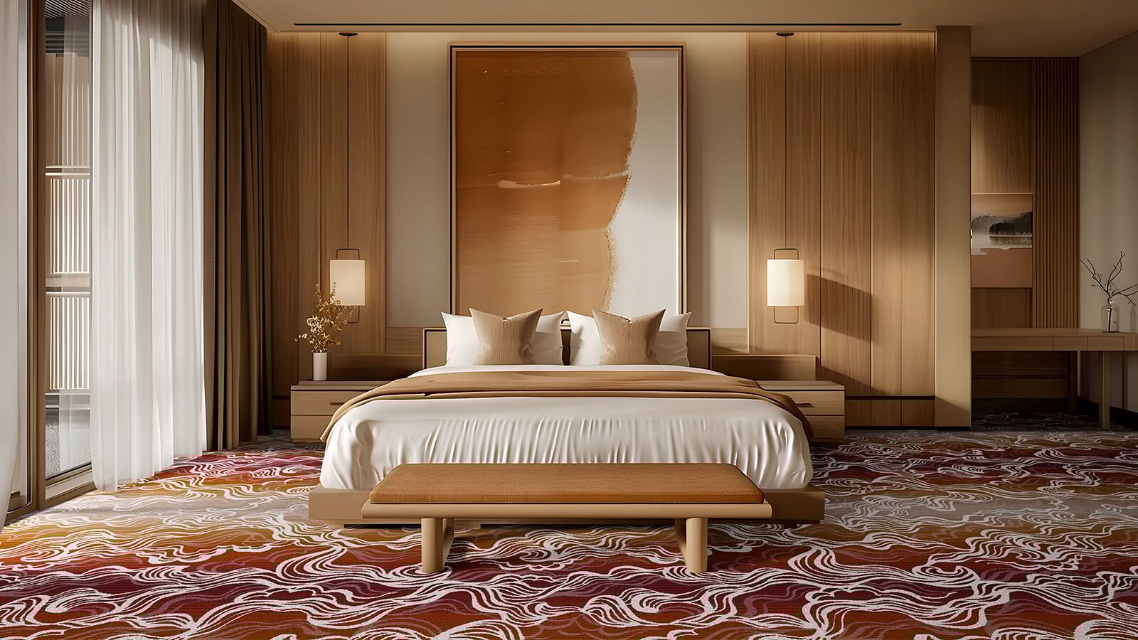 Reverie flooring in hotel bedroom