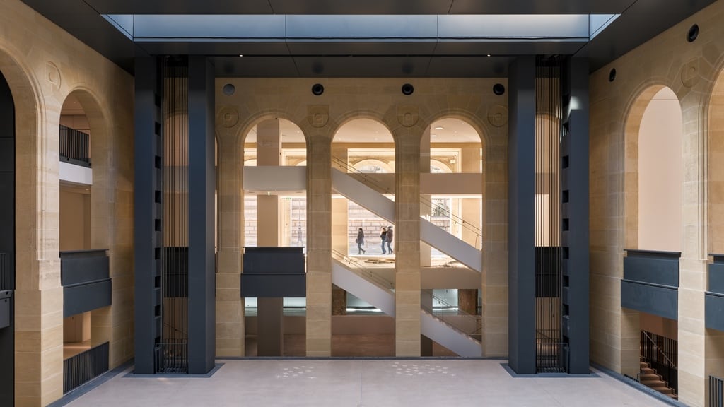 A view of limestone arches in the Fondation Cartier, one of the best architecture projects of 2025.