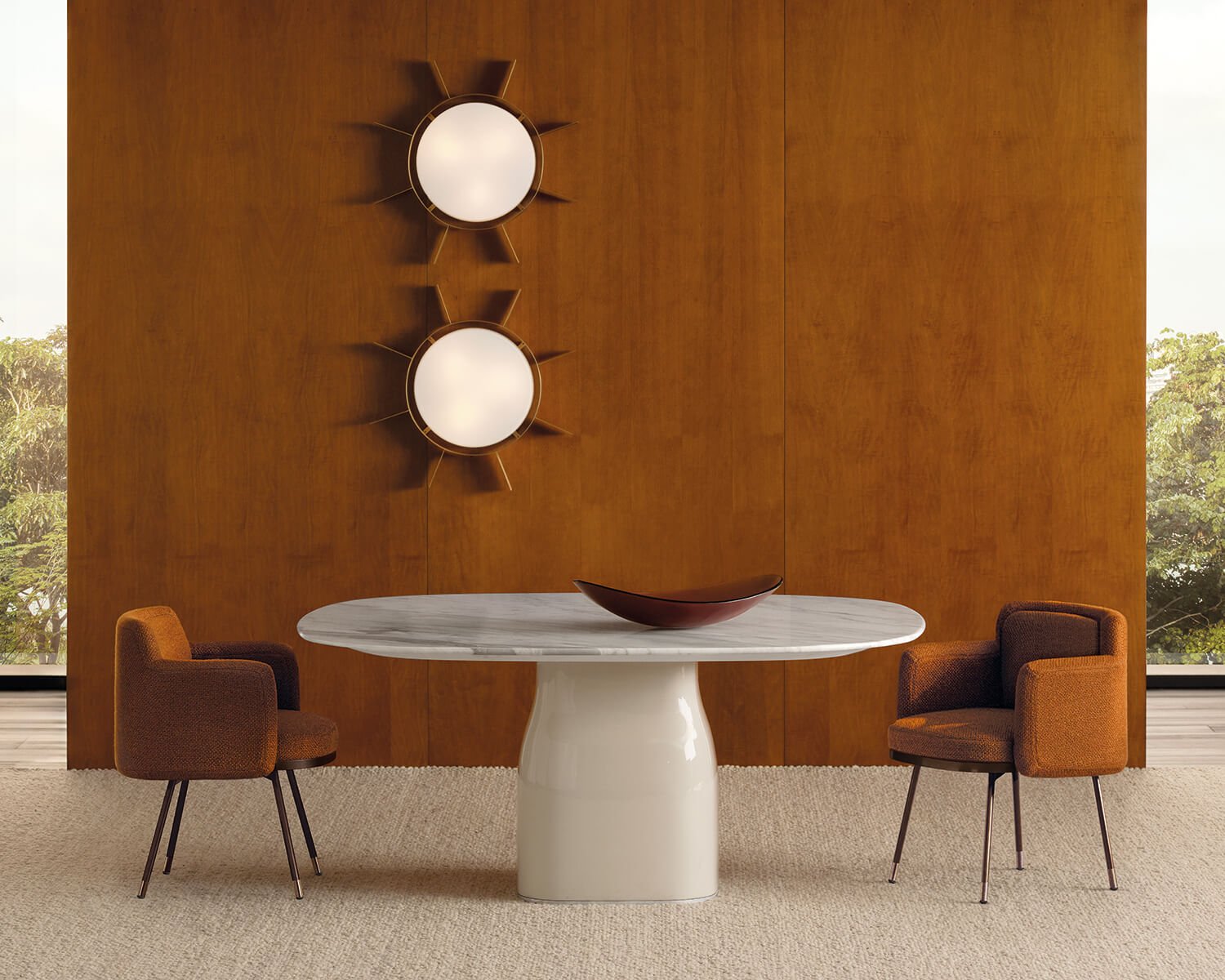 Saki dining table by Minotti
