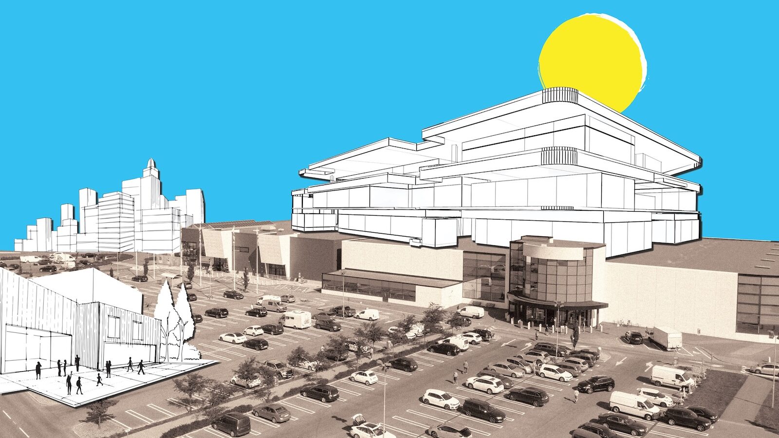 Illustration of a mall