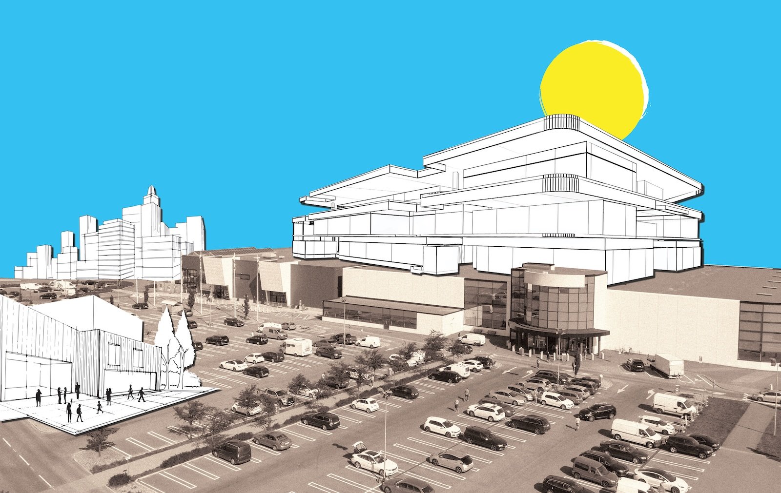 Illustration of a mall