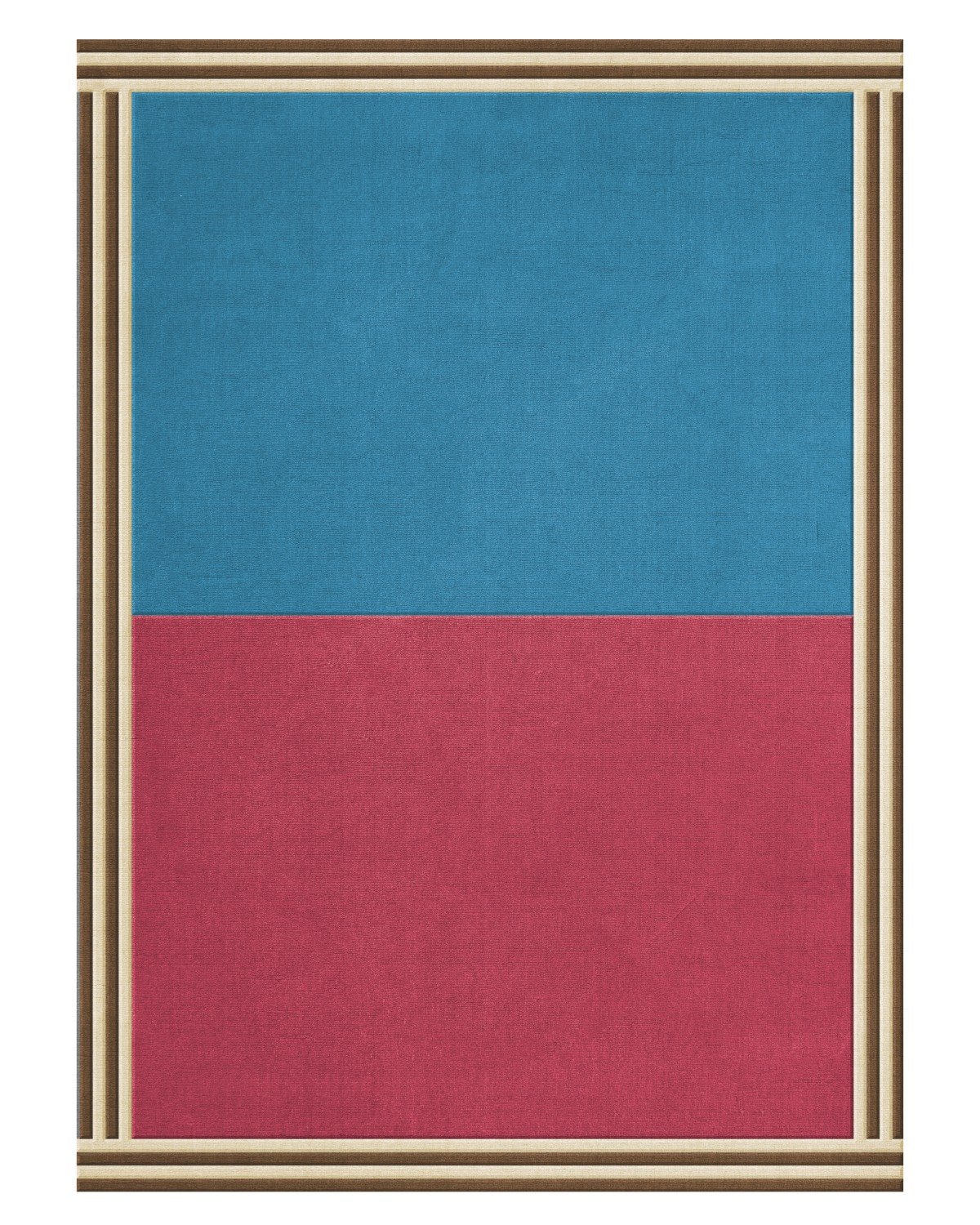 Rug with red and blue colour blocks