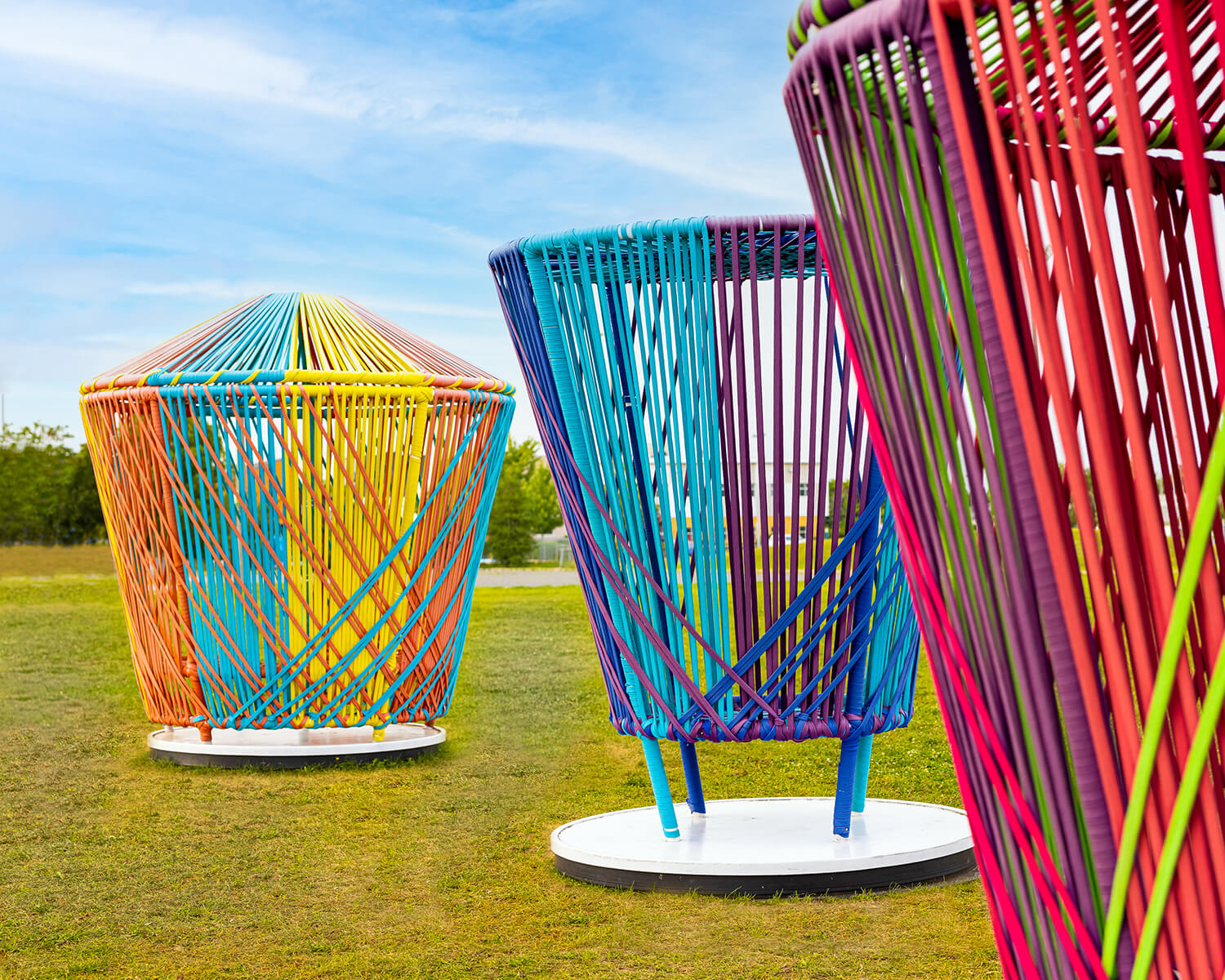 Los Trompos installation by Esrawe + Cadena for Creos