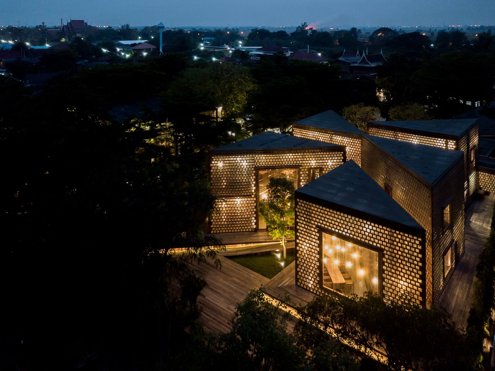 A view from above shows Boonserm Prethada's new restaurant in Thailand